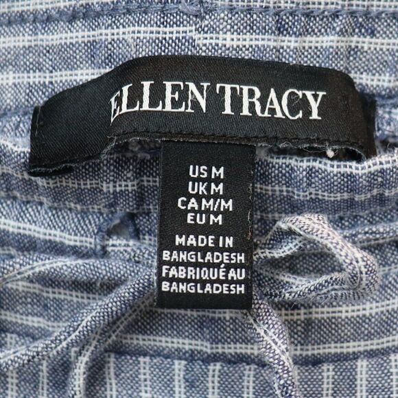 Ellen Tracy 100% Linen Stripe Pants M - Picture 8 of 9